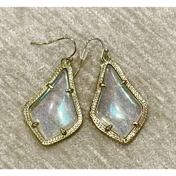 Kendra Scott Iridescent Glass Alex Earrings in Gold Tone - Picture 3 of 4
